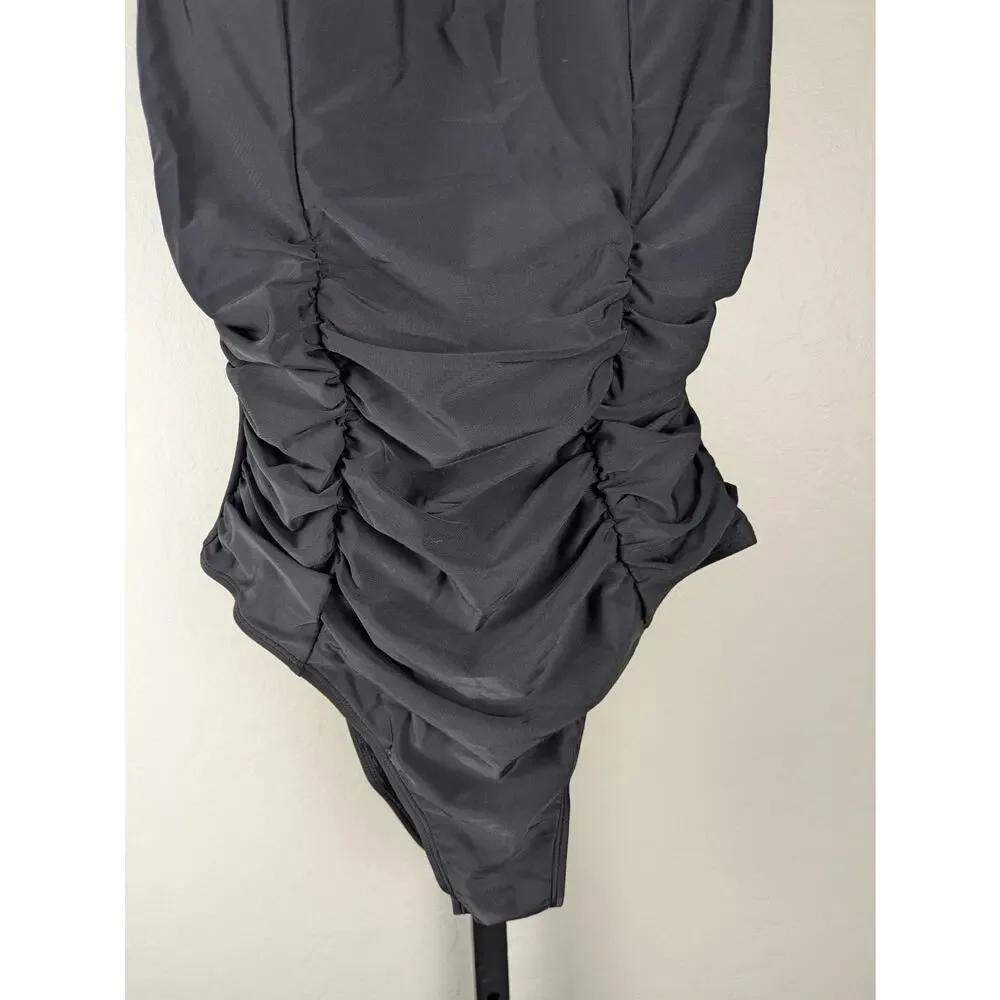 Cupshe black Alluring One-Piece Swimsuit with Lace-Up Back Detail - Picture 6 of 9